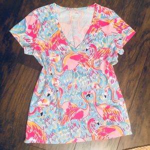 New! Lilly Pulitzer Flamingo Tee Large